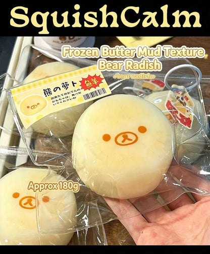 SquishCalm Bear Radish Stick & Ball - Frozen Butter Mud Texture | 180g