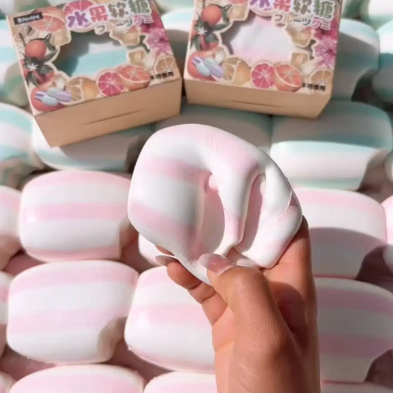 Pink Gummy Squishy Toy Extra Soft Slow Rising Stress Relief Toy