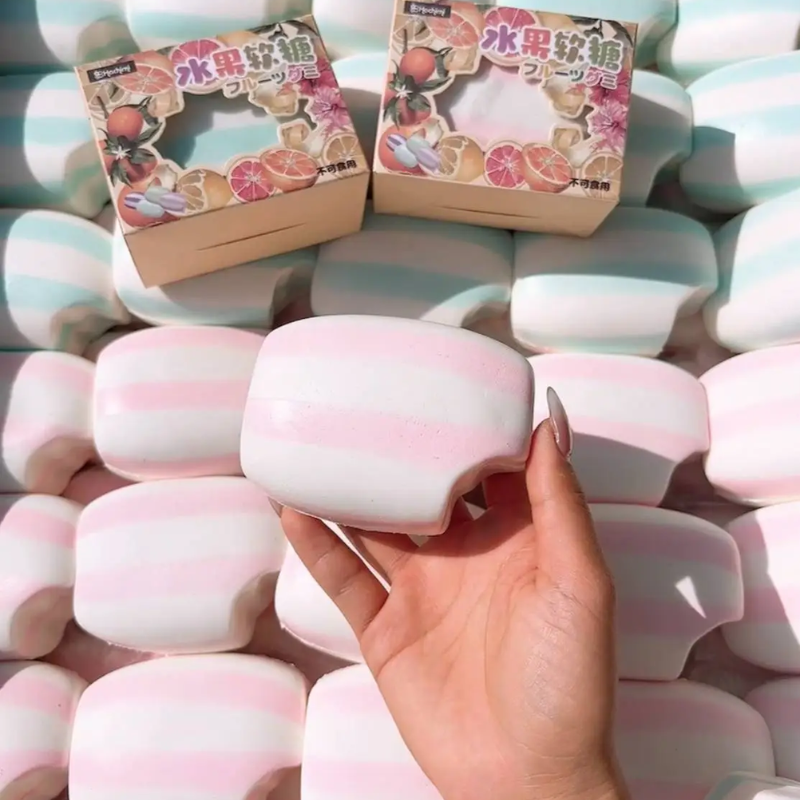 Pink Gummy Squishy Toy Extra Soft Slow Rising Stress Relief Toy