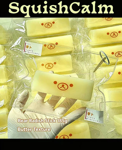 SquishCalm Bear Radish Stick & Ball - Frozen Butter Mud Texture | 180g