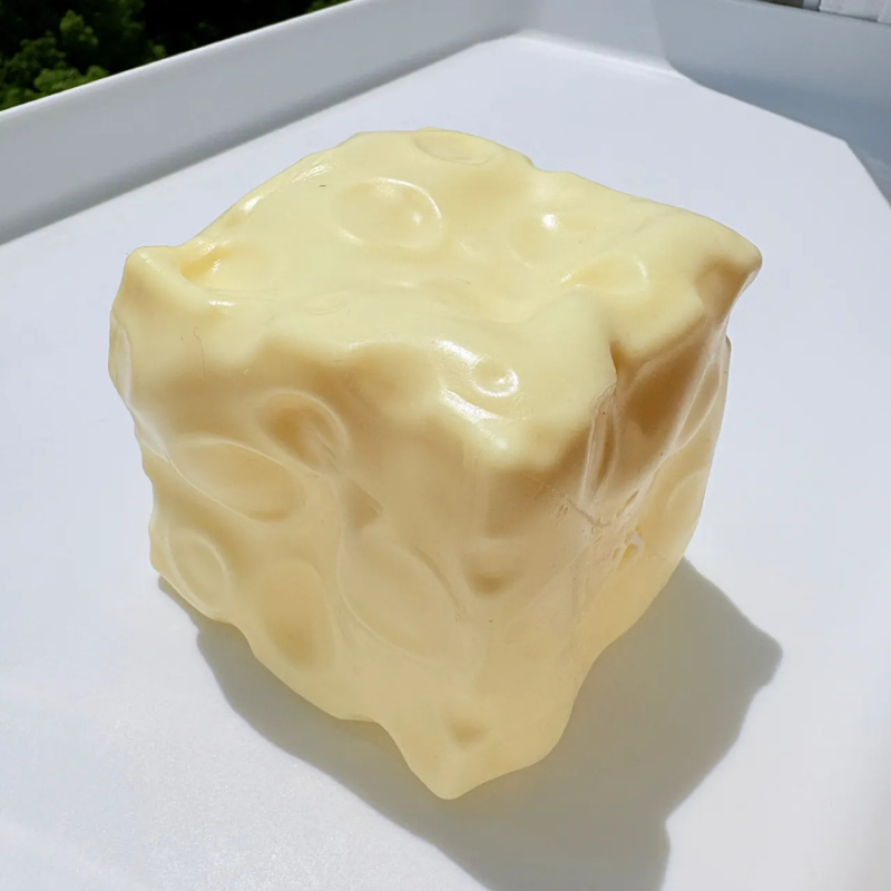 Soft Giant Cheese Cube Fidget Toy