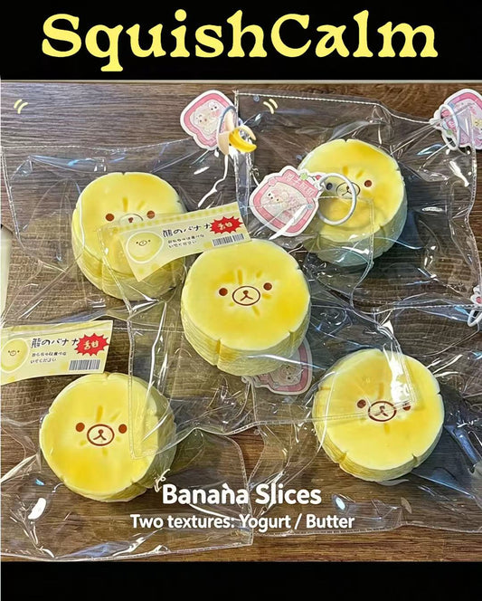 SquishCalm Cute Banana Slices Squishy