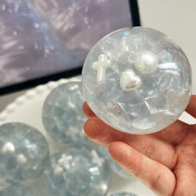 Moonlight White Ice Cube Handmade Squishy Ball
