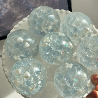 Moonlight White Ice Cube Handmade Squishy Ball